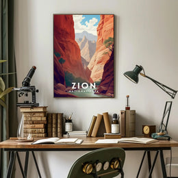 Zion National Park Scenic Travel Poster Print