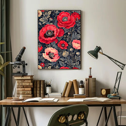 Elegant Red Poppies Artwork, Abstract or Artistic Poster