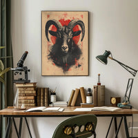 Majestic Goat Art Print Poster for Home Decor and Nature Lovers PosterGoat