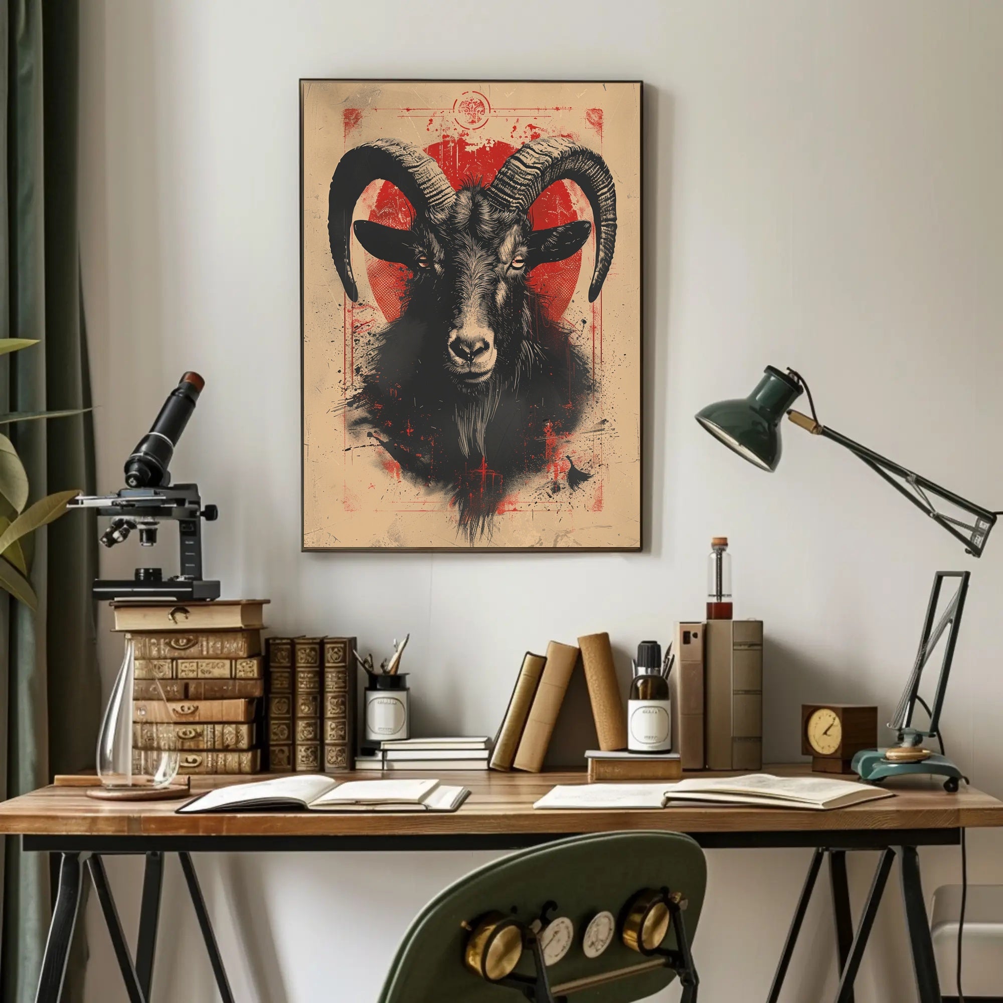 Majestic Goat Art Print Poster for Home Decor and Nature Lovers PosterGoat