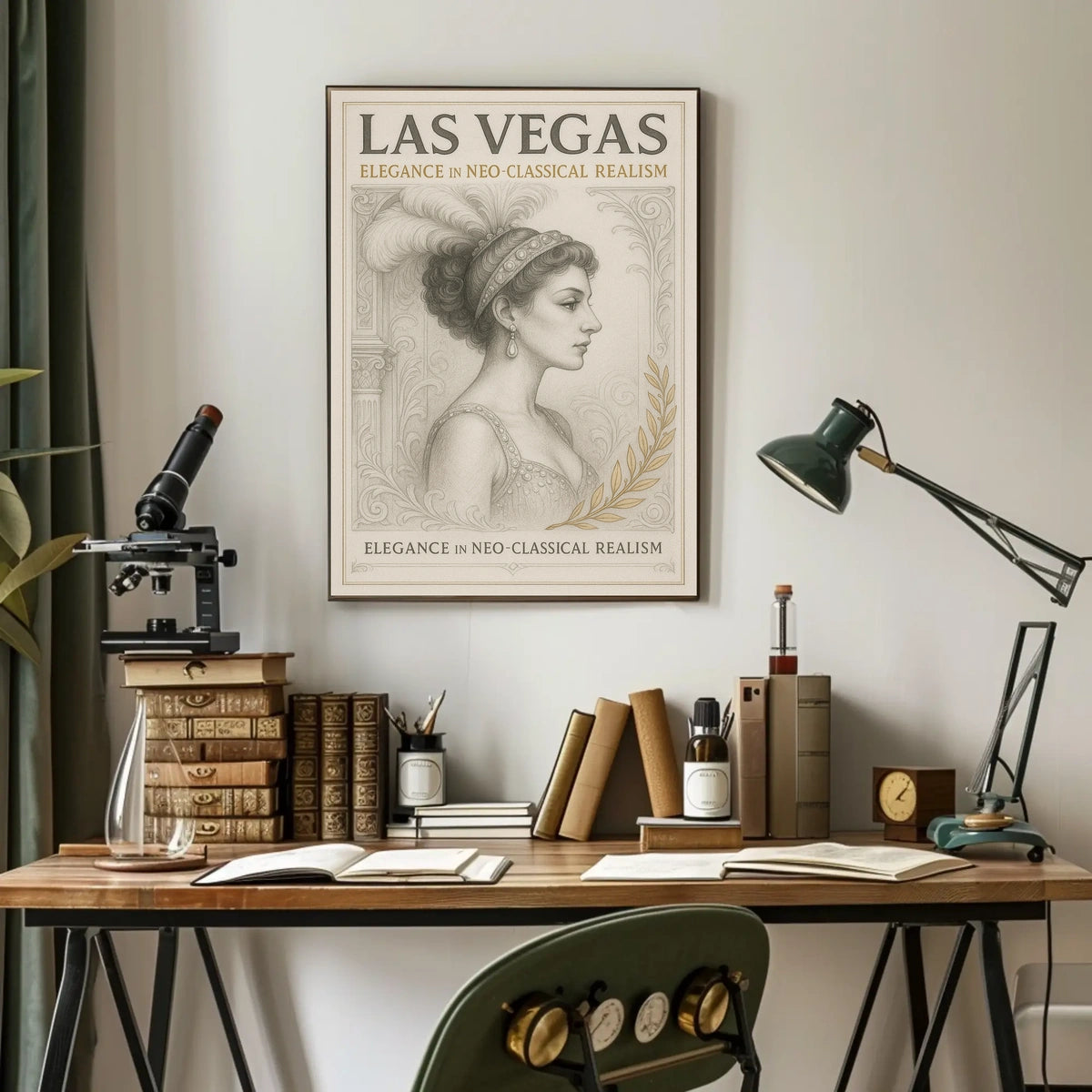 Neoclassical Woman with Las Vegas Poster