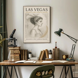 Neoclassical Woman with Las Vegas Poster
