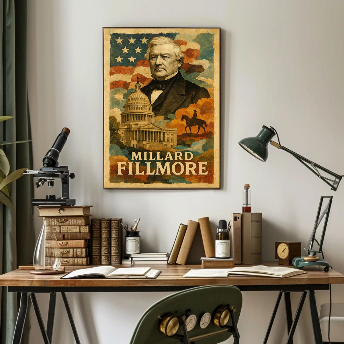 Millard Fillmore 13th President of the United States Layered Digital Collage Poster