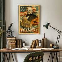 Millard Fillmore 13th President of the United States Layered Digital Collage Poster
