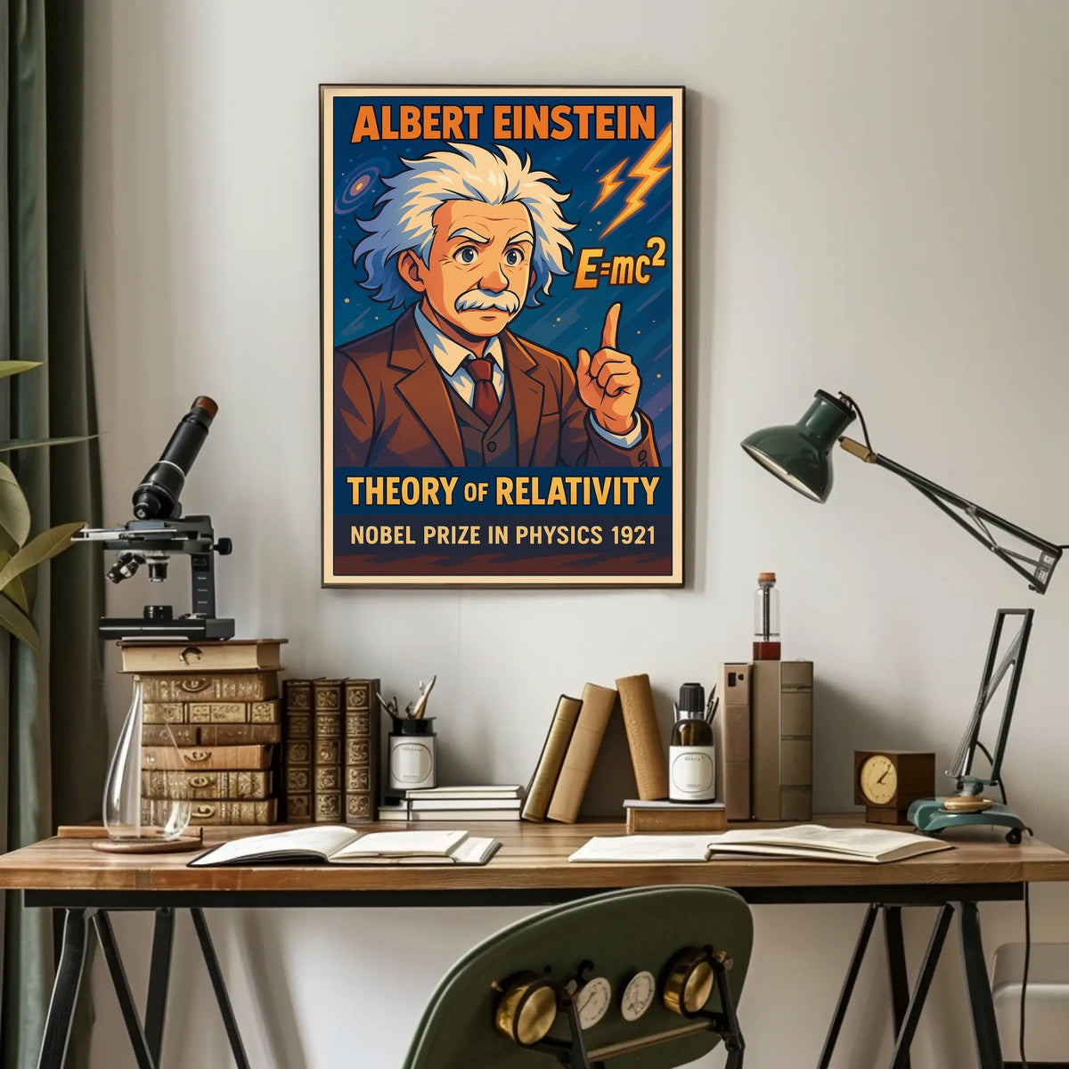 Einstein Relativity Vintage Educational Poster