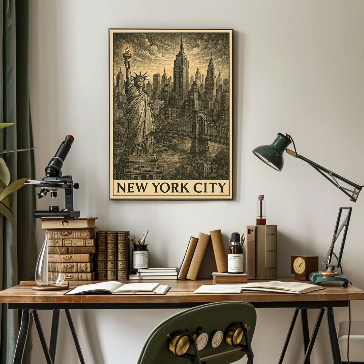 Iconic New York City Poster Vintage Skyline Art for Home