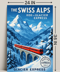 The Swiss Alps Glacier Express Adventure Poster PosterGoat