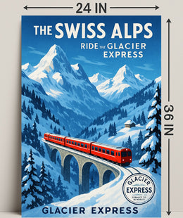 The Swiss Alps Glacier Express Adventure Poster PosterGoat