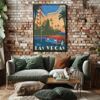 Las Vegas Vintage Poster Viva Nightlife