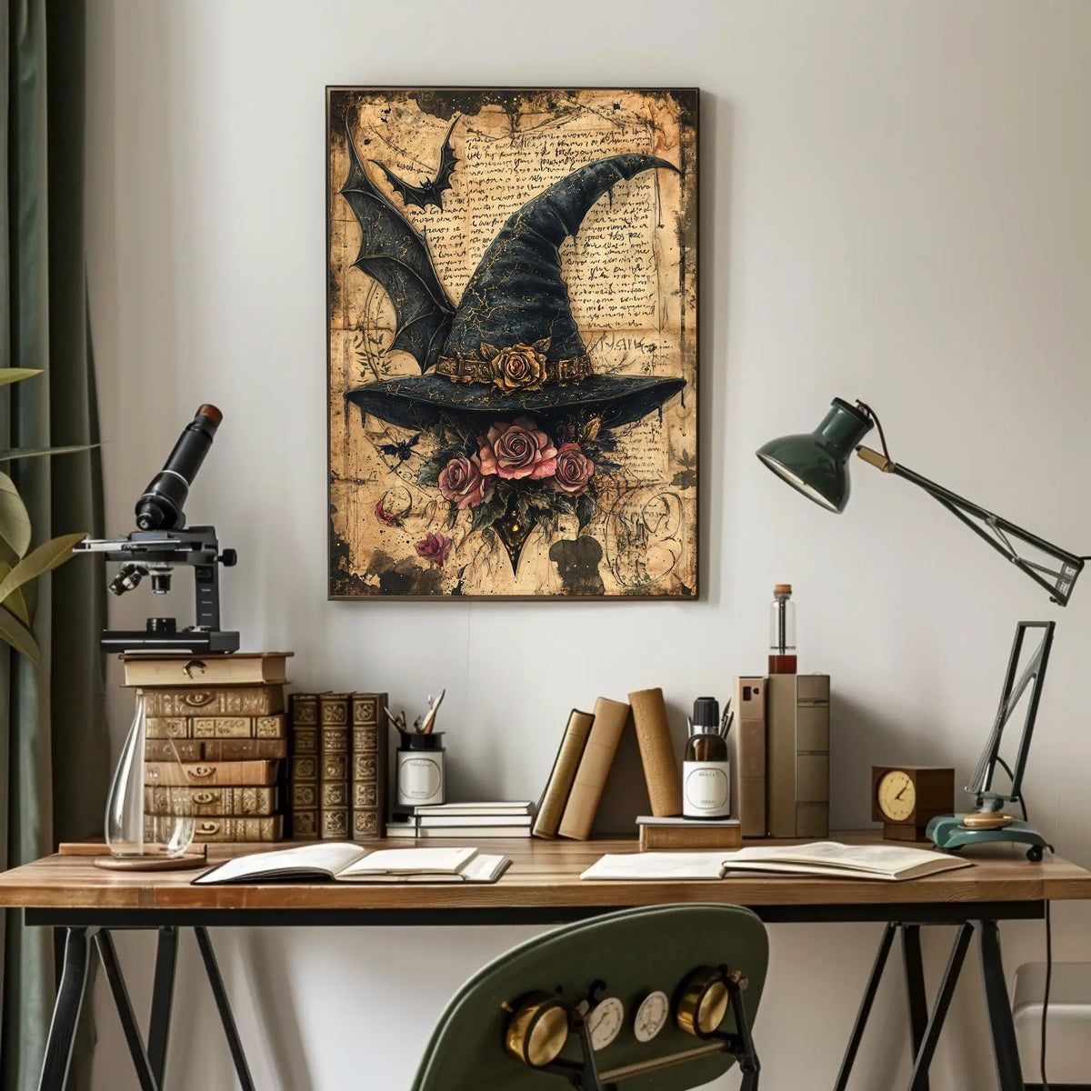 Mystical Witch's Hat with Roses Artistic Pop Culture Poster