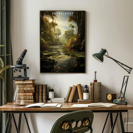 Everglades Tranquil Travel Poster Scenic Wall Art Print