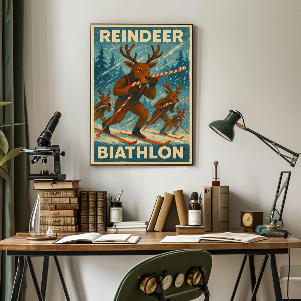Reindeer Biathlon Poster