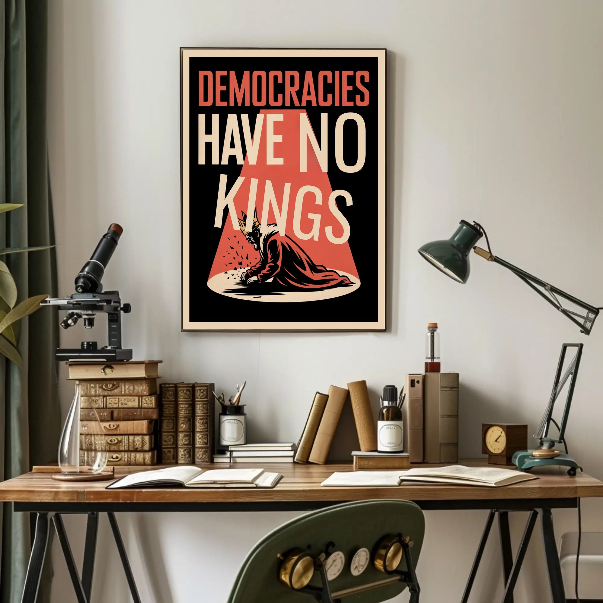 Democracy Triumphs Over Royalty Political or Propaganda Poster