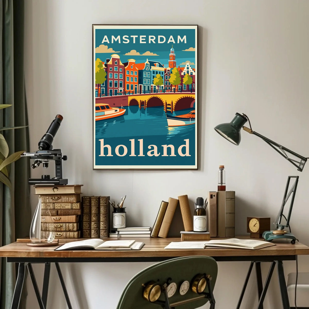 Amsterdam Holland Travel Poster