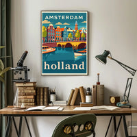 Amsterdam Holland Travel Poster