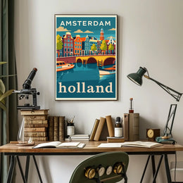 Amsterdam Holland Travel Poster