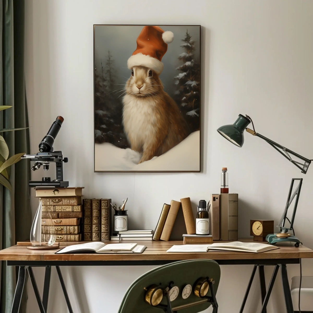 Festive Rabbit In Winter Wonderland Poster