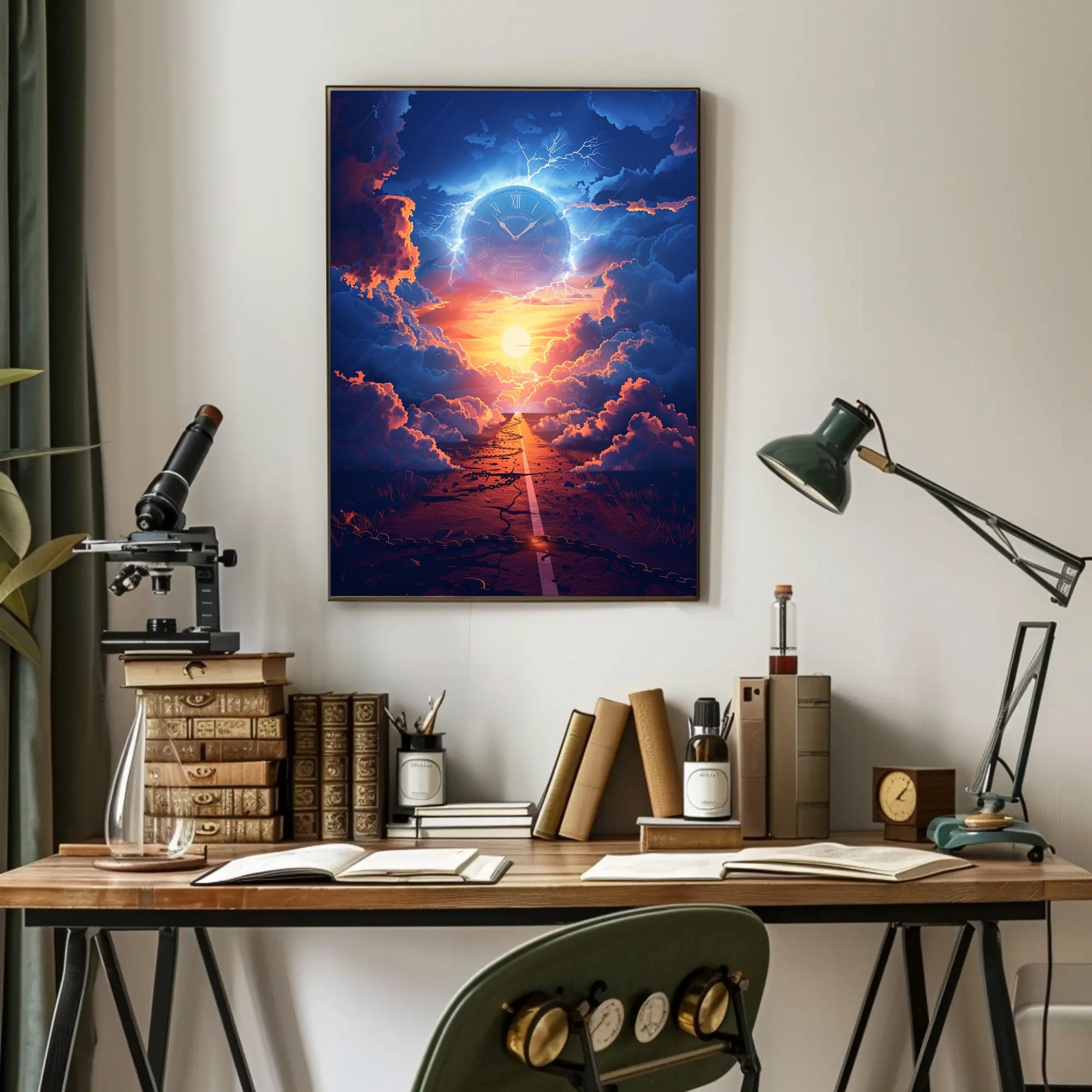 Surreal Time Travel Adventure in Futuristic Sci-Fi Poster PosterGoat