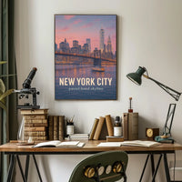 New York City Pastel-Hued Skyline Poster
