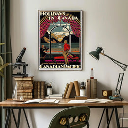 Canadian Rockies Vintage Travel View, Inviting Adventure Travel Poster PosterGoat
