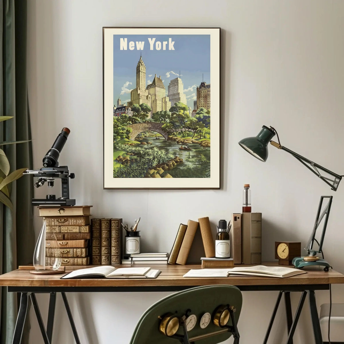 New York City Urban Cityscape Poster Vintage Wall Art