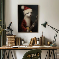 Festive Ferret With Guitar Poster