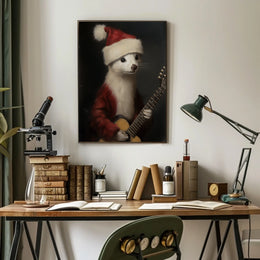 Festive Ferret With Guitar Poster