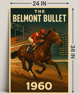 Vintage Horse Racing Thrills 1960s Sports Poster