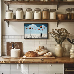 Surreal Trees in Desert Futuristic Sci-Fi Poster