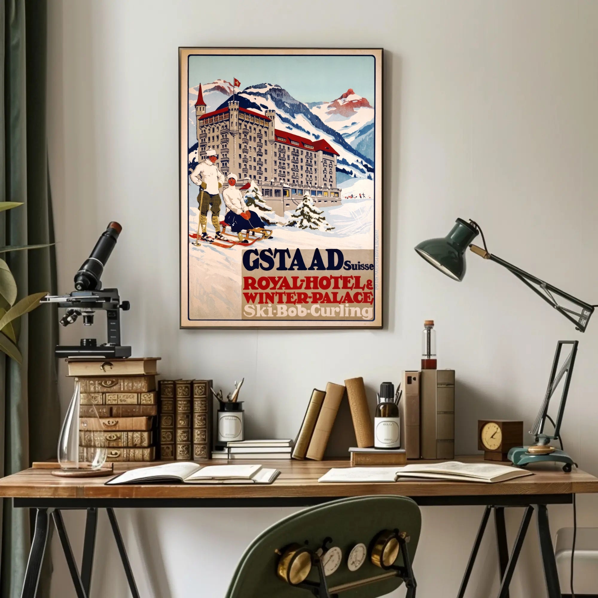 Gstaad Winter Getaway: Vintage Travel Poster PosterGoat