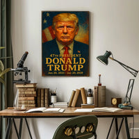 Trump Visionary Leadership Patriotic Oil Painting Poster