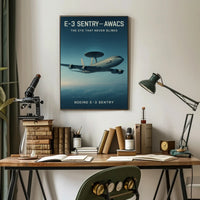 E-3 Sentry AWACS Military Aircraft Vintage Poster