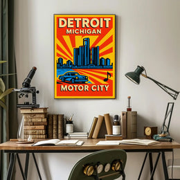 Detroit - Motor City Poster PosterGoat