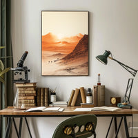 Arid Desert Sunrise Trek Travel Poster