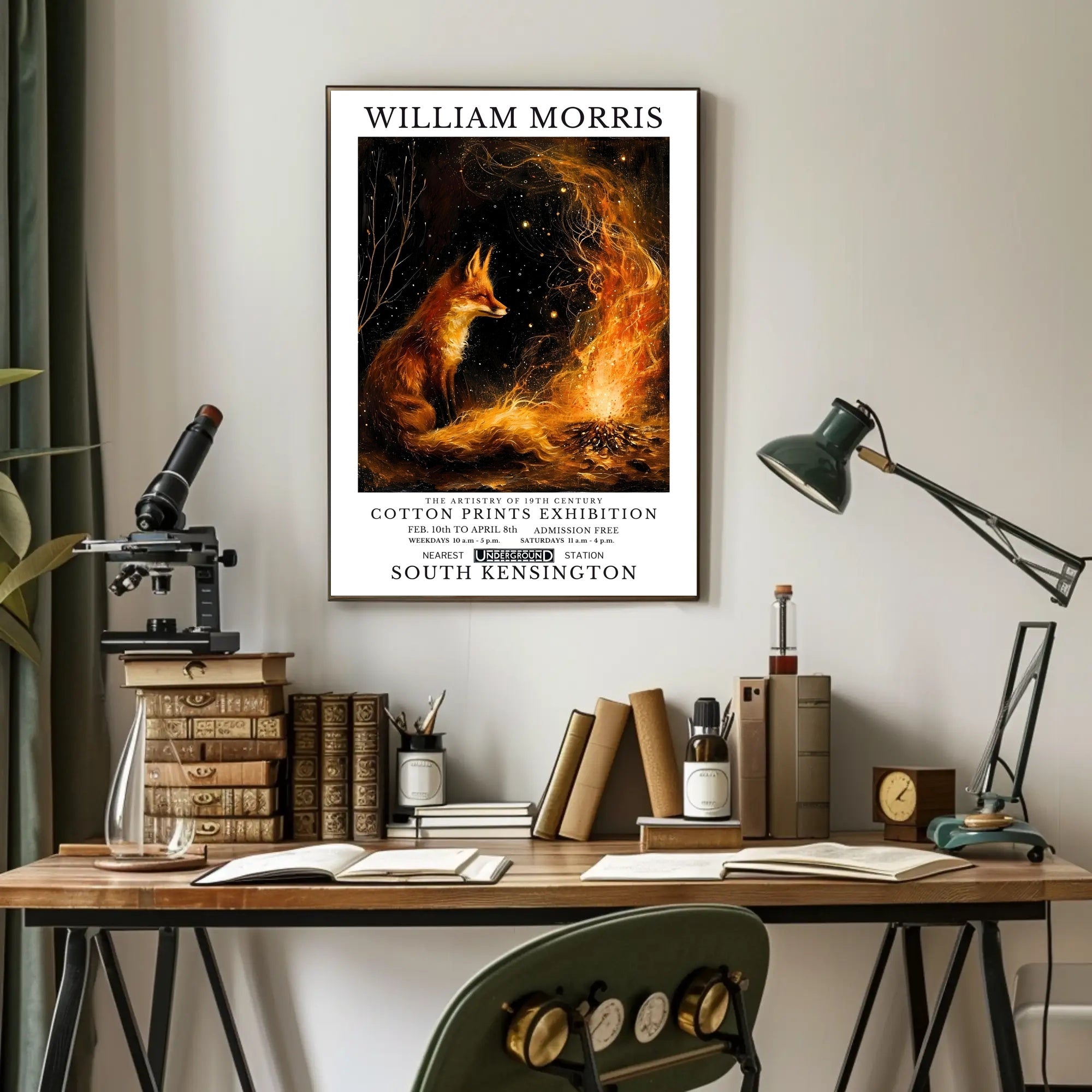 William Morris Fox and Fire Cultural Heritage Poster
