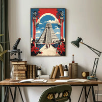 Ancient Mesoamerican Pyramid Cultural Heritage Poster