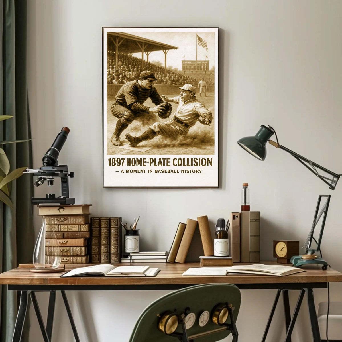 1897 Home-Plate Collision Poster