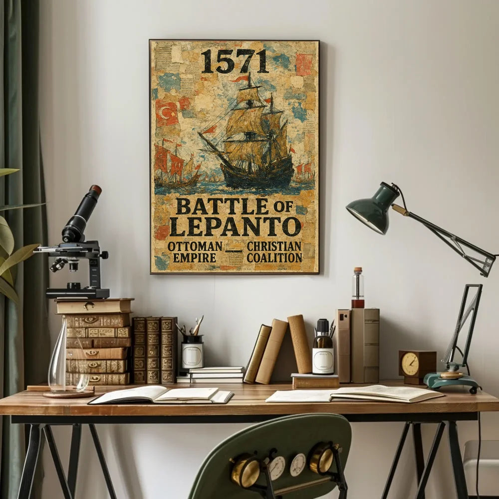 Battle of Lepanto Historical Naval Conflict Art Poster