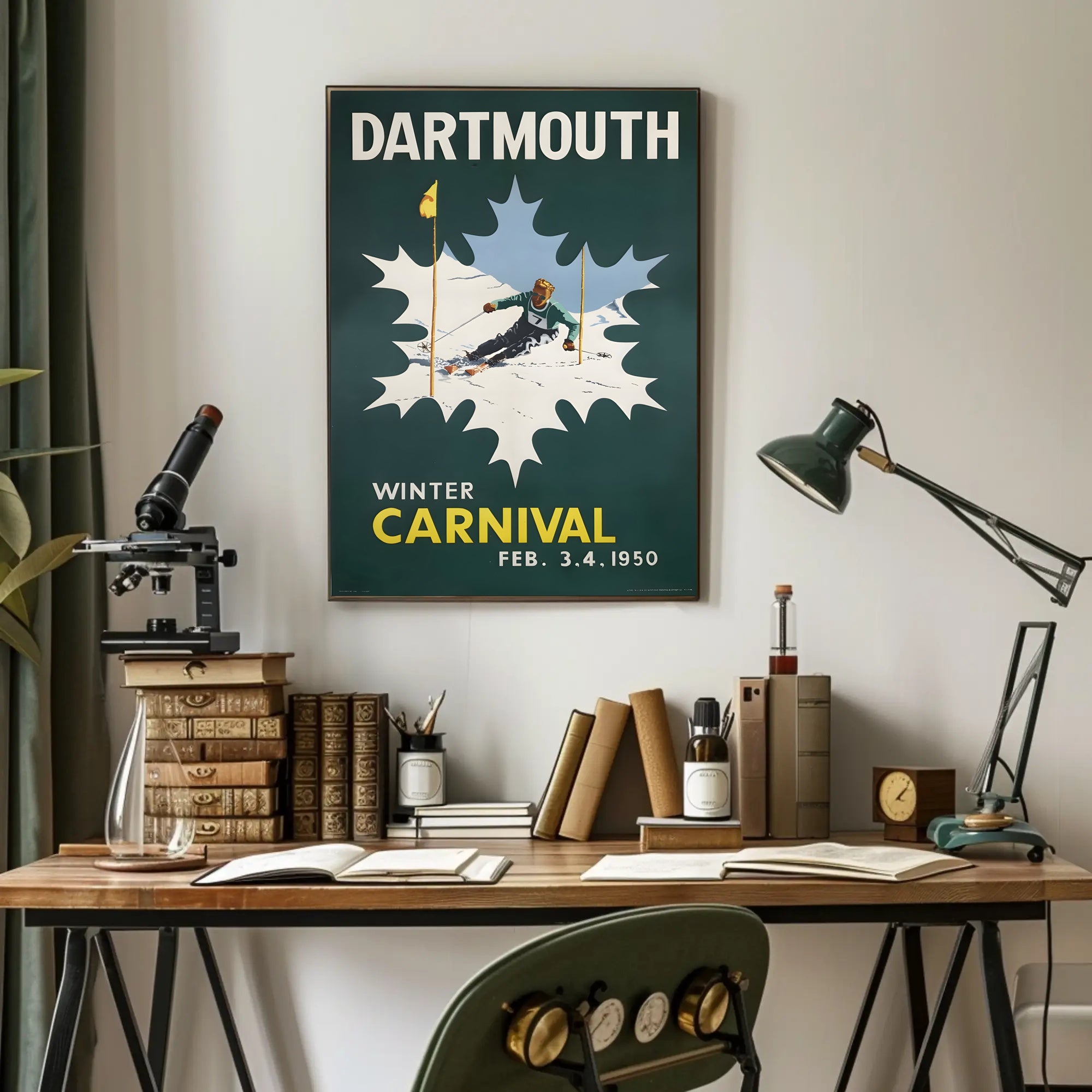 Dartmouth Winter Carnival 1950 Vintage Sports Poster PosterGoat