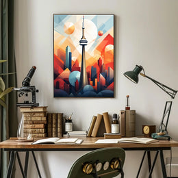 Vibrant Toronto Skyline Abstract Art Print - Abstract, Artistic Poster