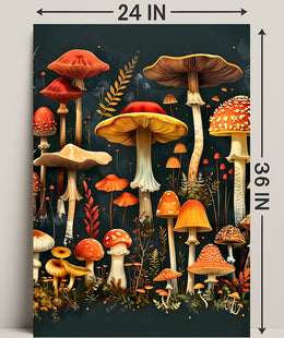 Enchanted Fungi Forest William Morris Art Poster