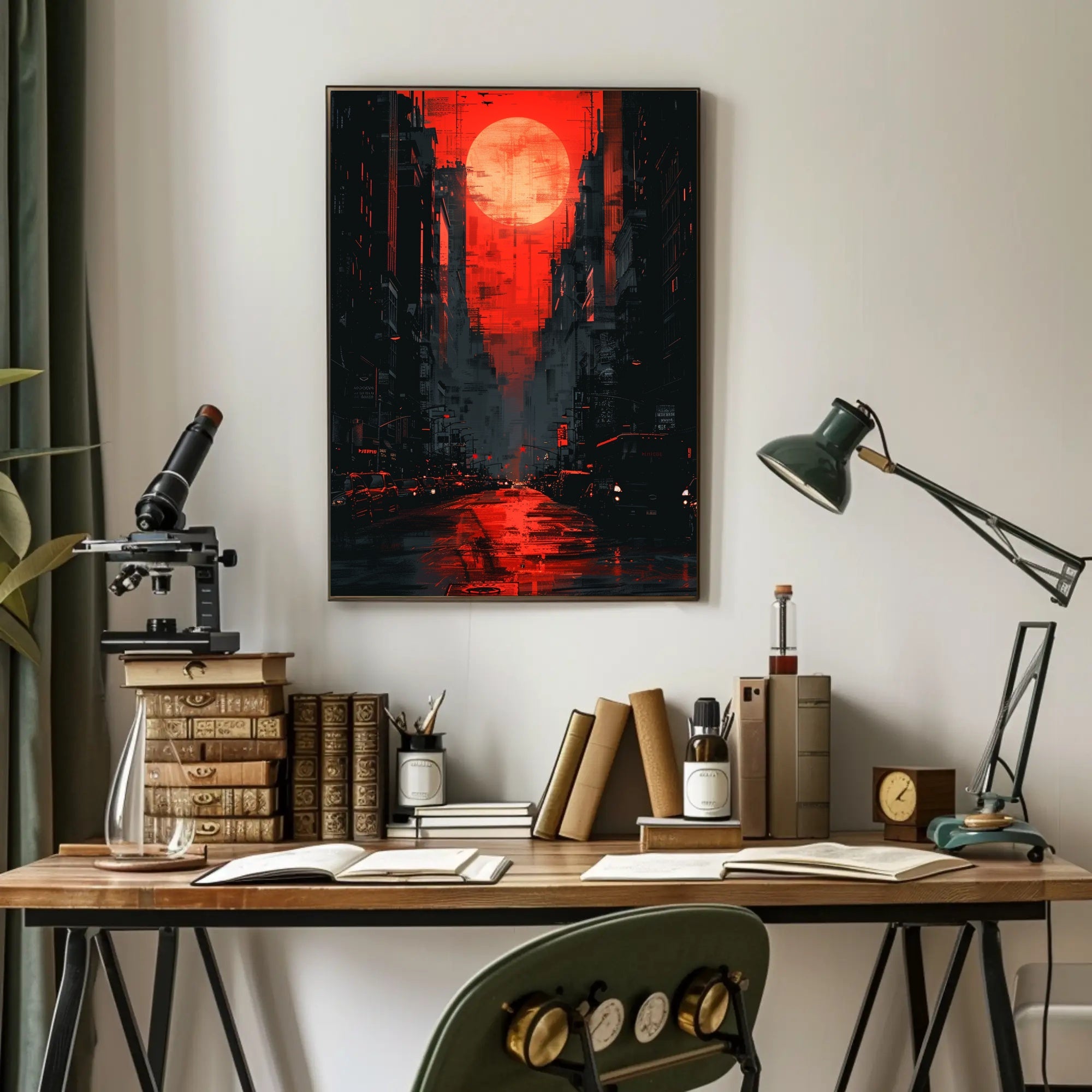 Urban Metropolis Dystopian Scene in Futuristic Sci-Fi Poster PosterGoat