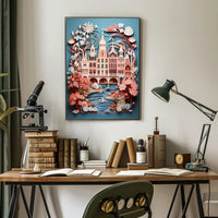 Whimsical Cityscape In Bloom Poster