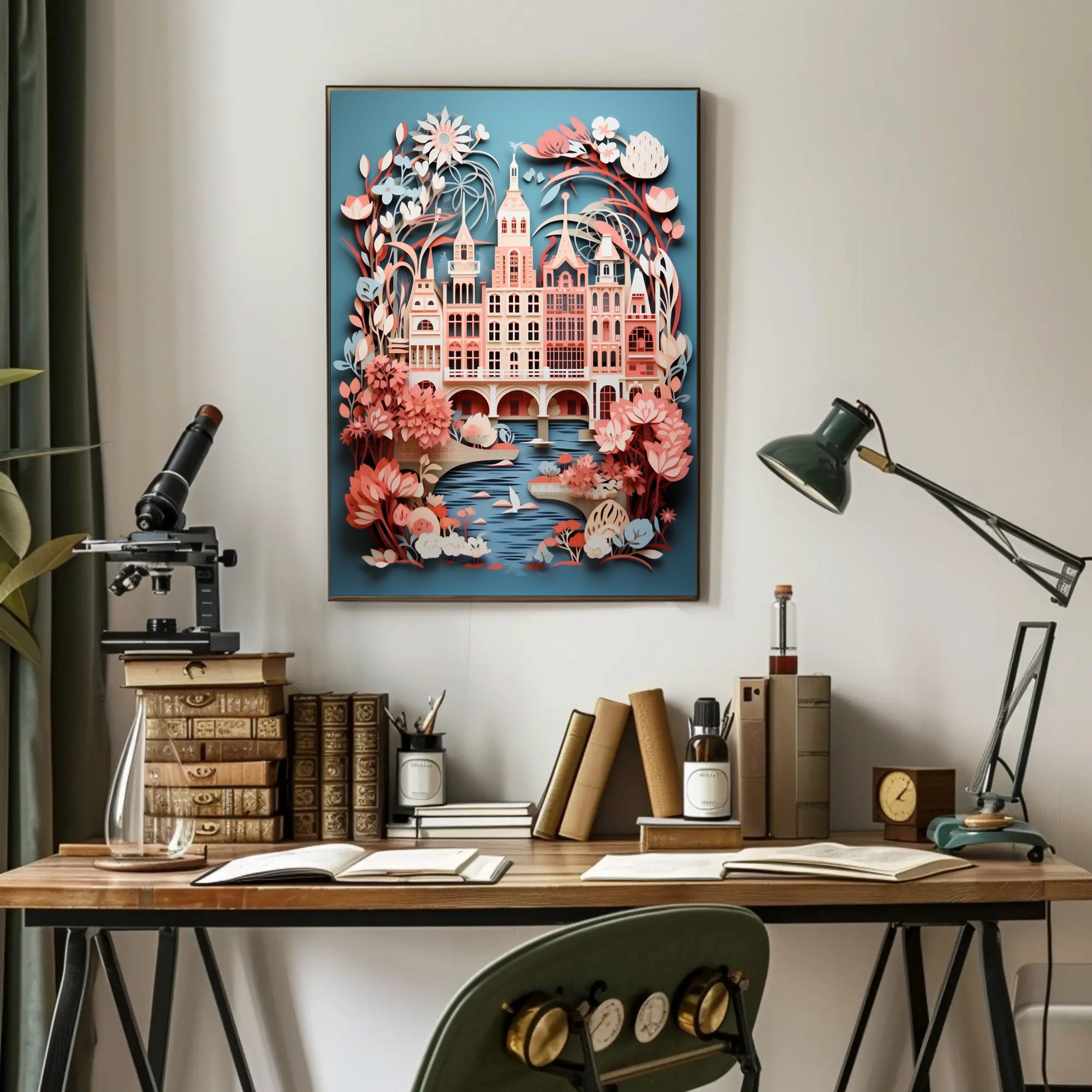 Whimsical Cityscape In Bloom Poster