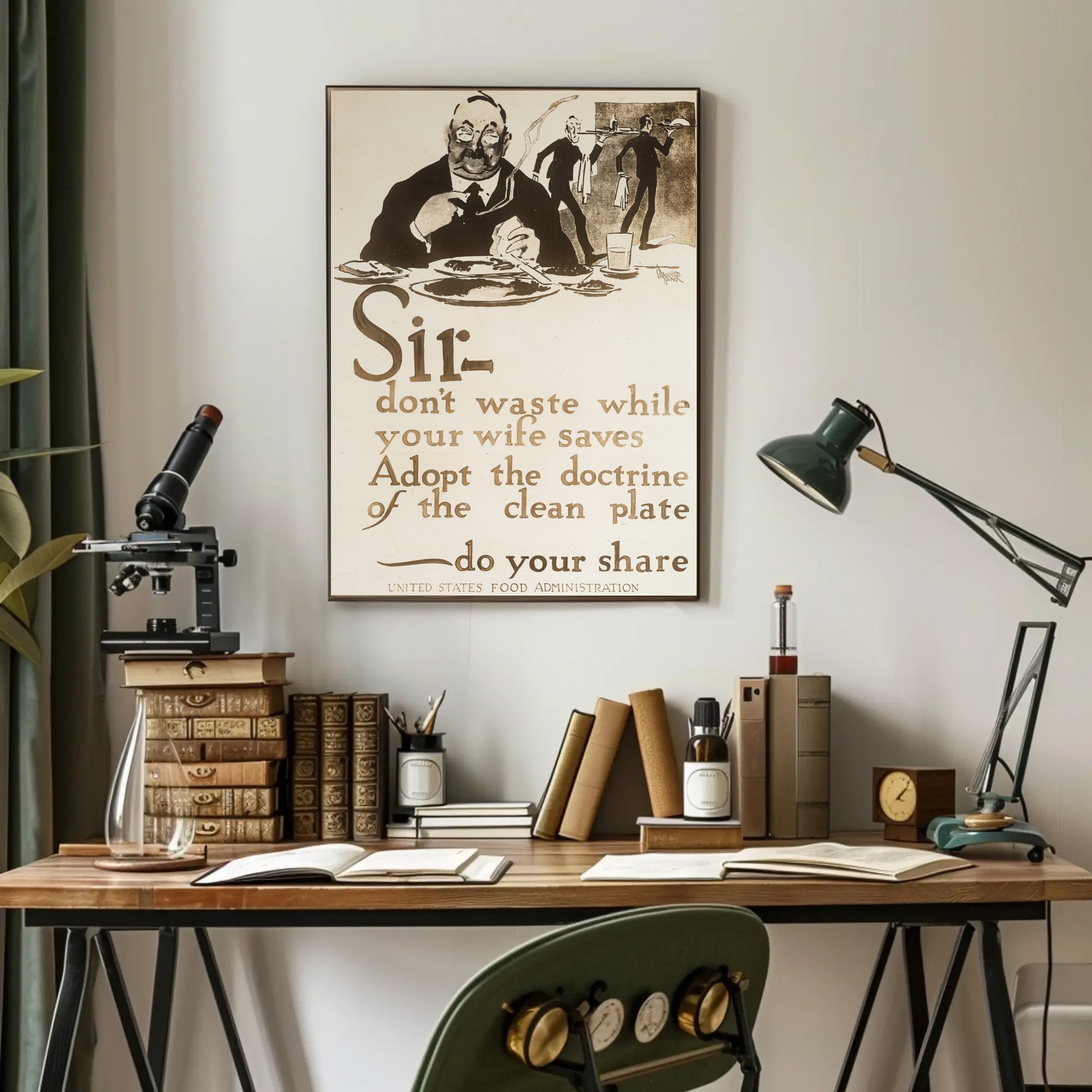 Vintage WWI Food Conservation Propaganda Poster PosterGoat