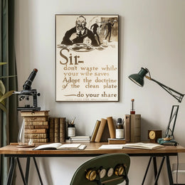 Vintage WWI Food Conservation Propaganda Poster PosterGoat