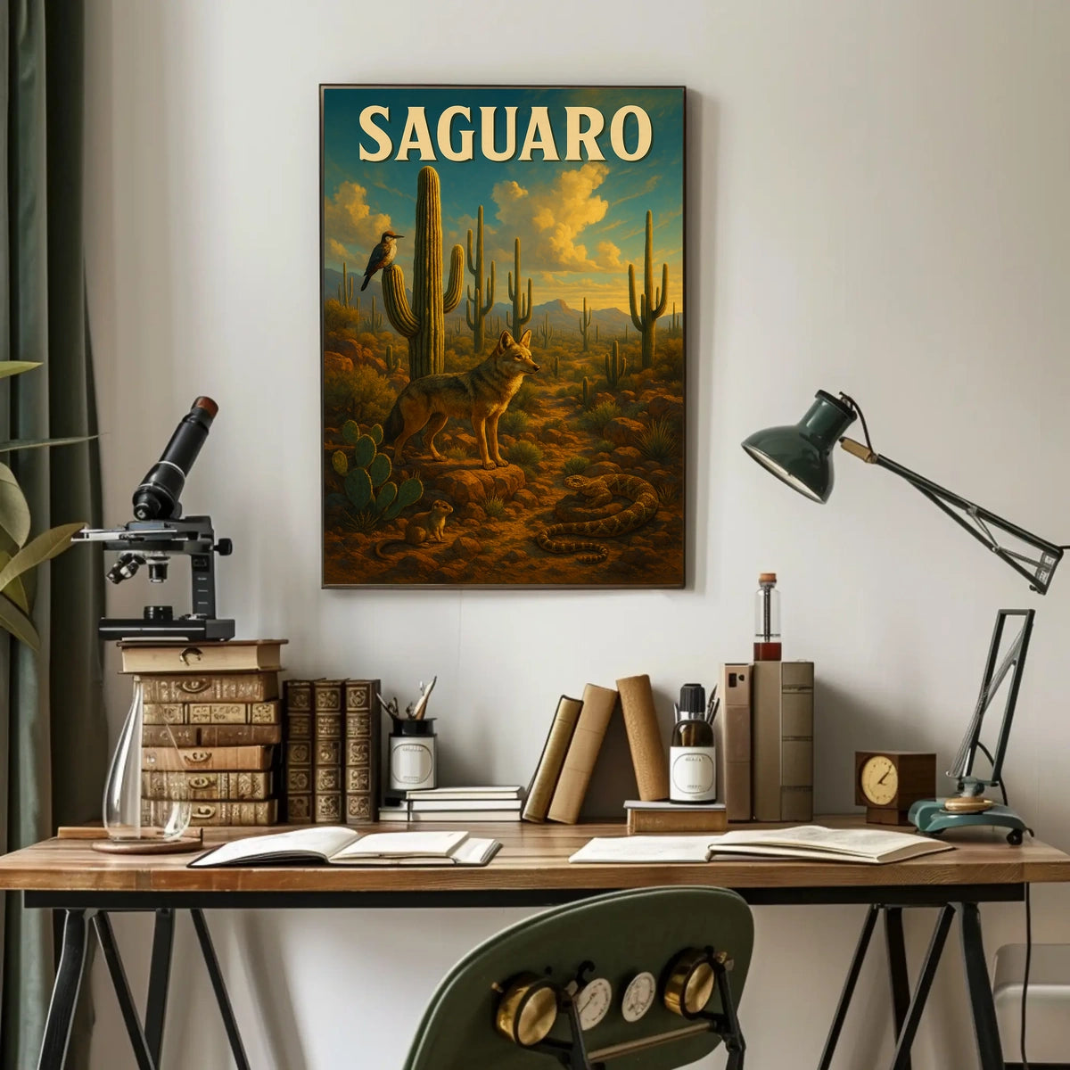 Saguaro Desert Wildlife Poster