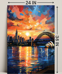 Vibrant Cityscape At Sunset Poster