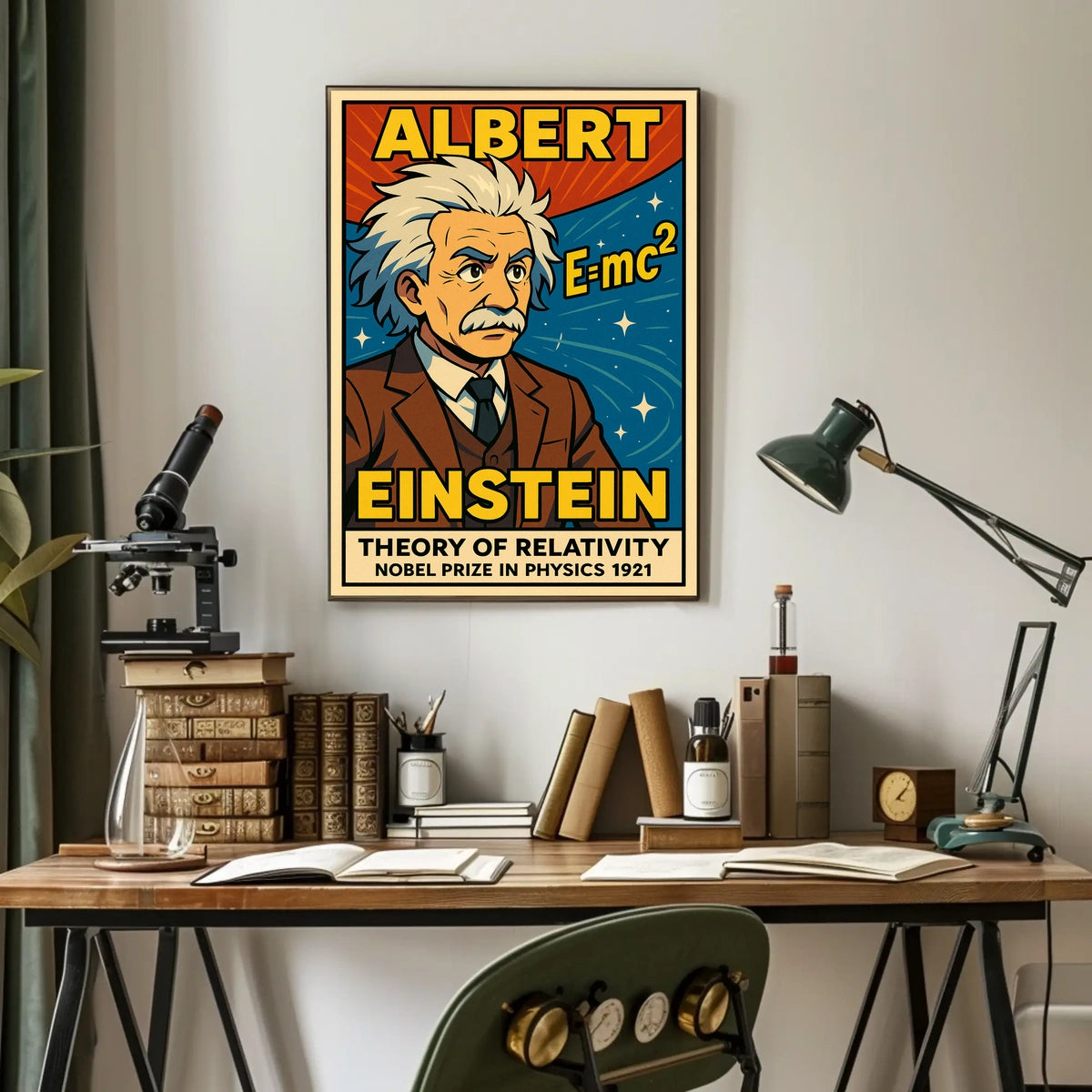 Einstein Relativity Vintage Science Decor Aesthetic Nostalgia Educational Wall Art Curious Minds Poster