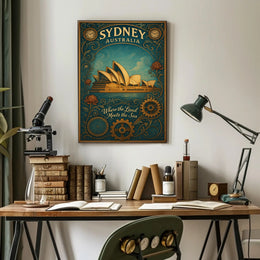Sydney Coastal Poster Travel Wall Art Print